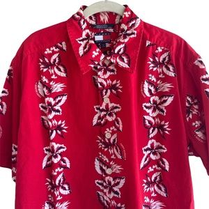 Rare Vintage 90s Tommy Hilfiger aloha Hawaiian button up shirt